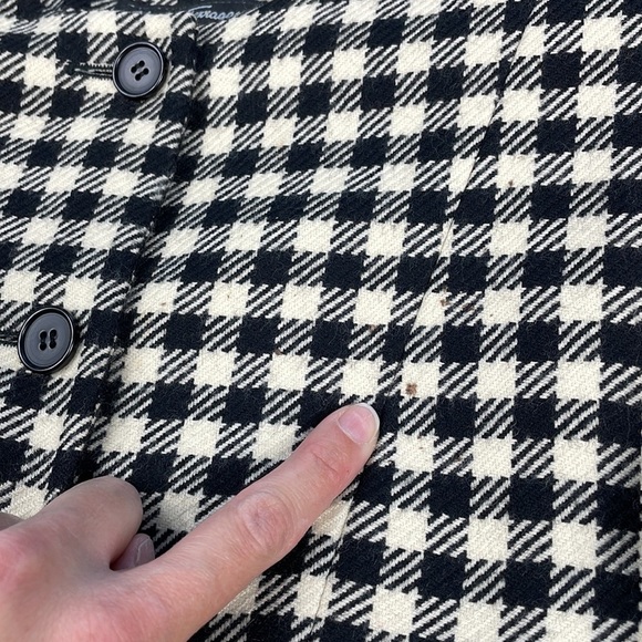Salvatore Ferragamo Black White Checkered Plaid Blazer Mini Dress Jacket Sz 4 - Picture 11 of 14